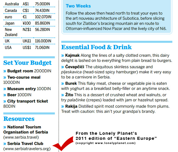 lonely planet & serbia travel club